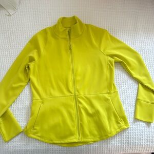 Yellow poly spandex jacket, size M.
